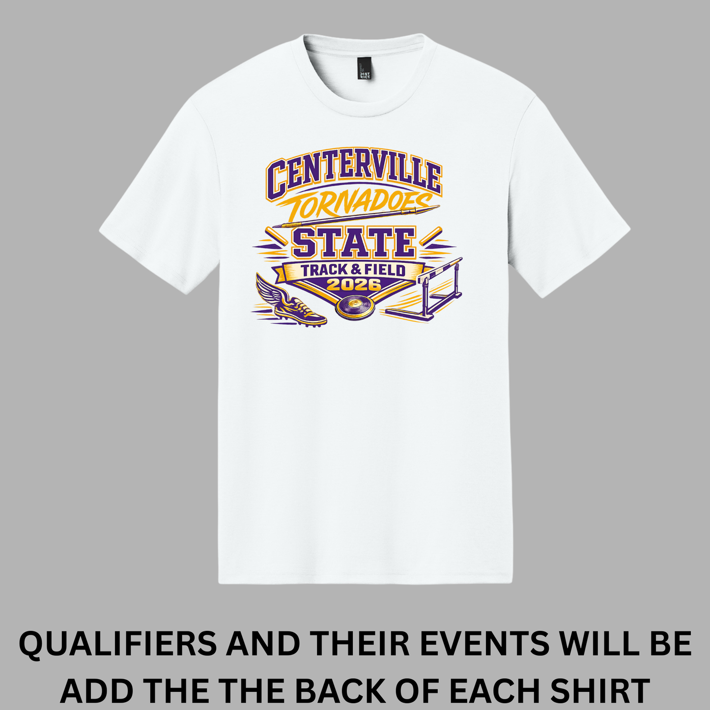Centerville Tornadoes State Track & Field District® Perfect Tri® Tee