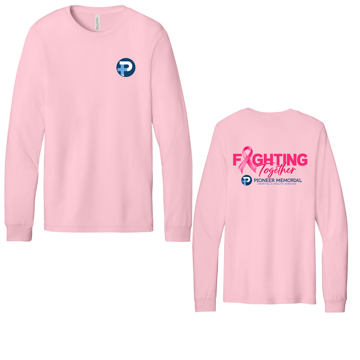 Pioneer Memorial BREAST CANCER: BELLA+CANVAS® Unisex Jersey Long Sleeve Tee