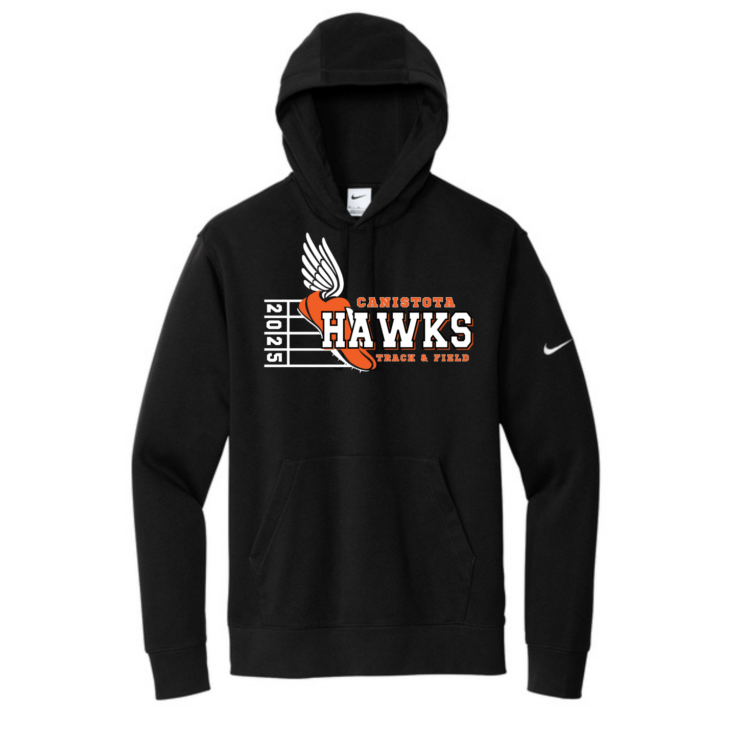 Canistota Track and Field Nike Club Fleece Sleeve Swoosh Pullover Hoodie