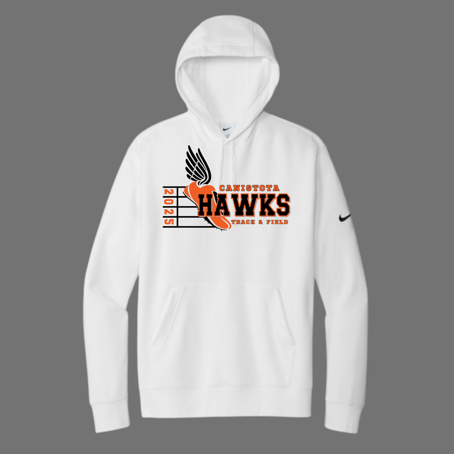 Canistota Track and Field Nike Club Fleece Sleeve Swoosh Pullover Hoodie
