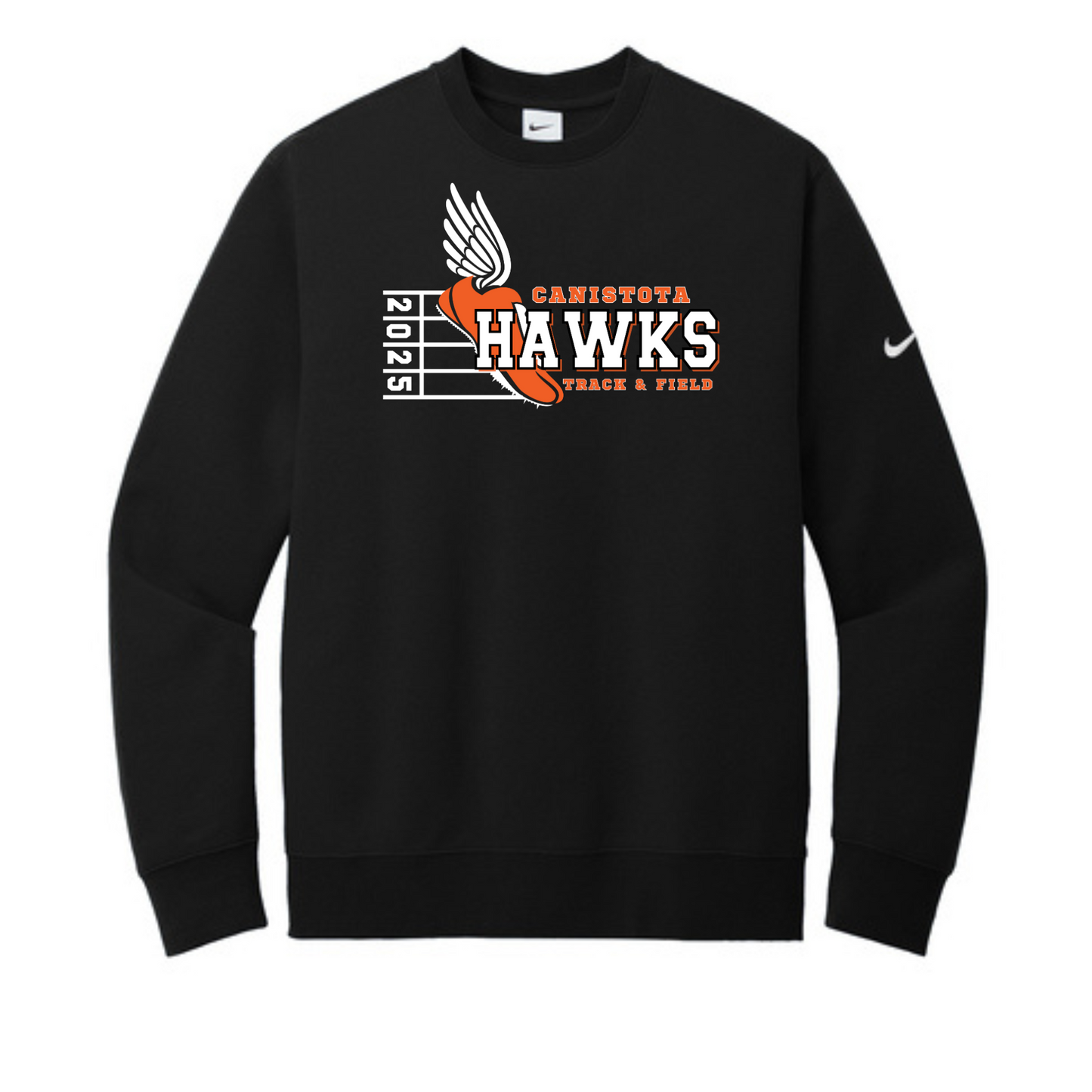 Canistota Track and Field Nike Club Fleece Sleeve Swoosh Crew