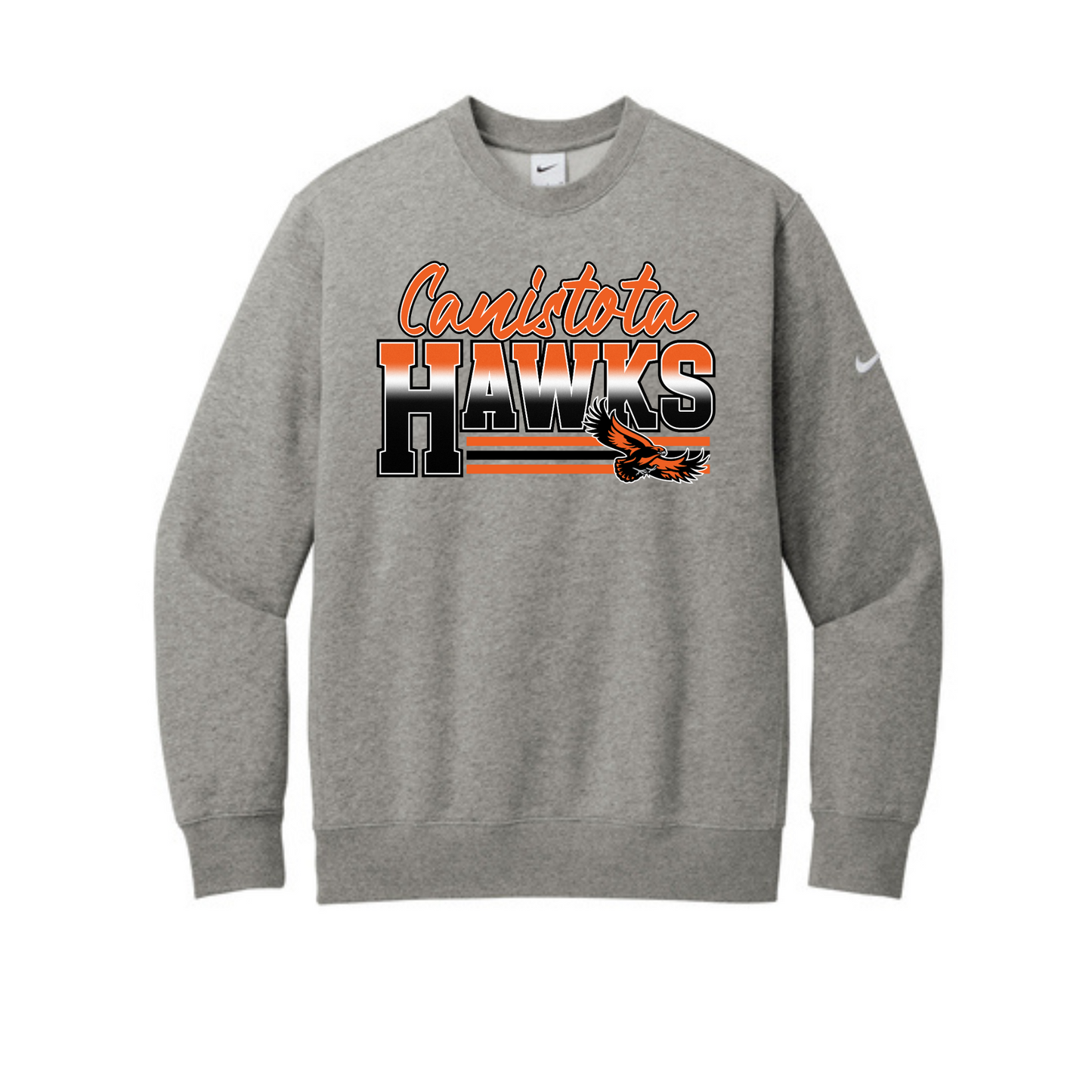 Canistota Booster Club Nike Club Fleece Sleeve Swoosh Crew