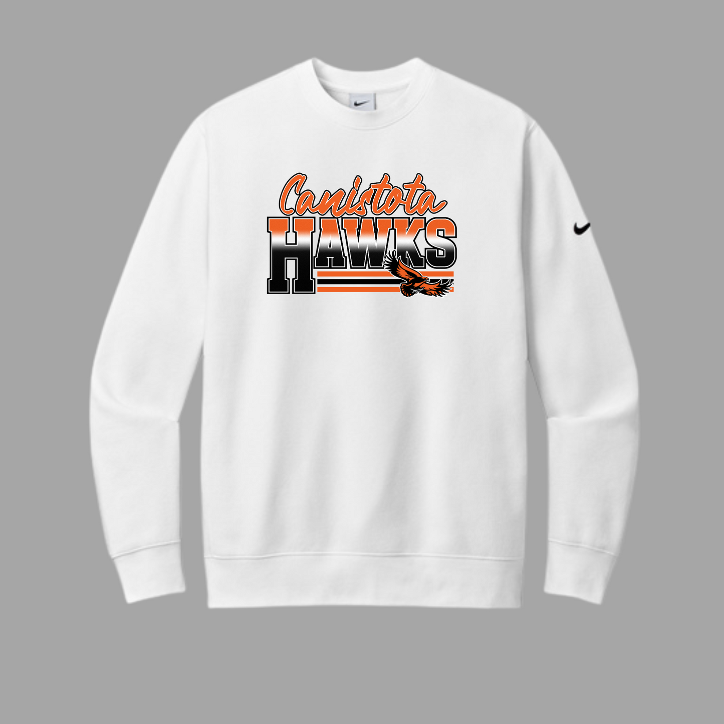 Canistota Booster Club Nike Club Fleece Sleeve Swoosh Crew