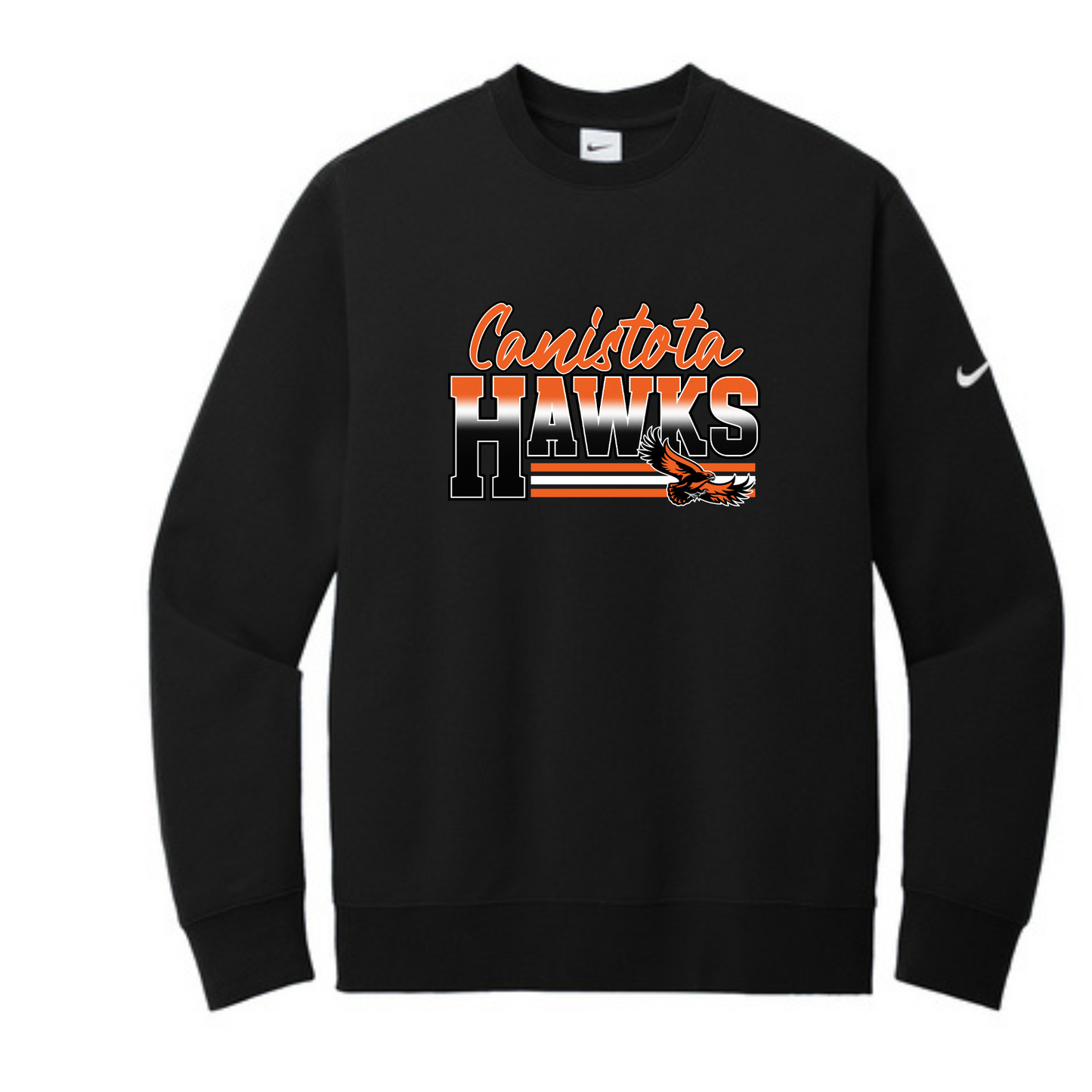 Canistota Booster Club Nike Club Fleece Sleeve Swoosh Crew