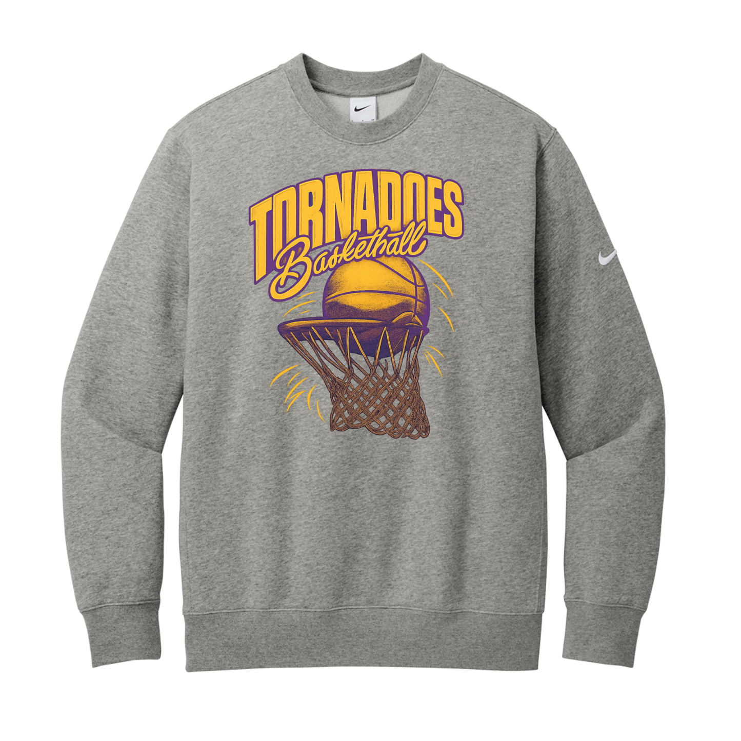 Centerville Girls Basketball Nike Club Fleece Sleeve Swoosh Crew