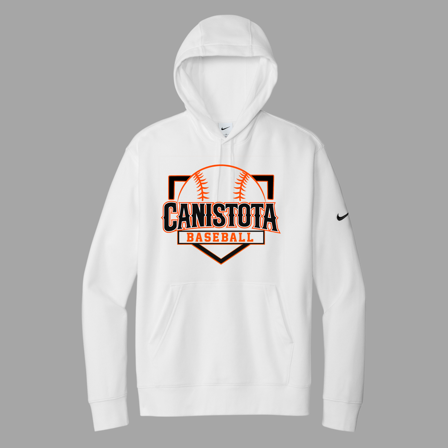 Canistota Baseball Nike Club Fleece Sleeve Swoosh Pullover Hoodie