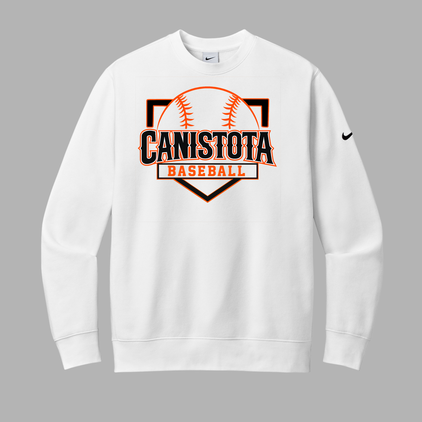 Canistota Baseball Nike Club Fleece Sleeve Swoosh Crew