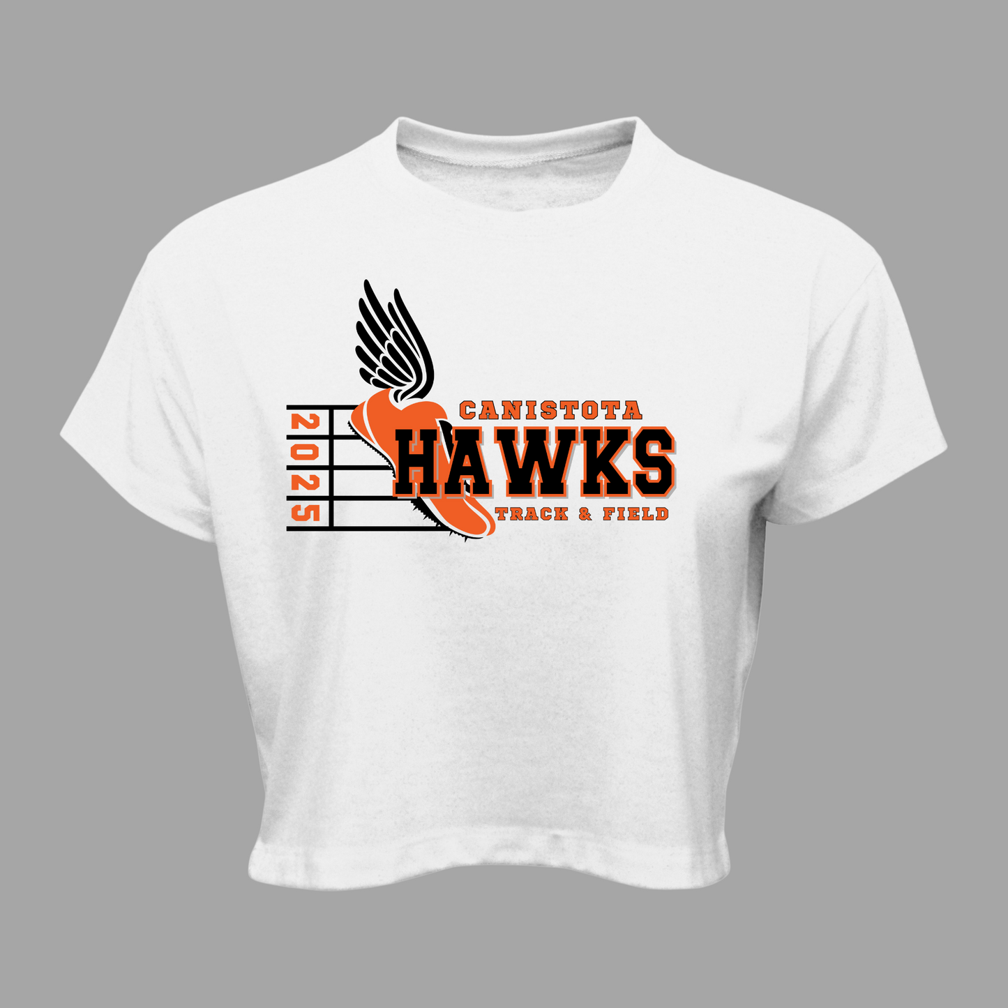 Canistota Track and Field Women Soft-Tek Blend Crop T-Shirt