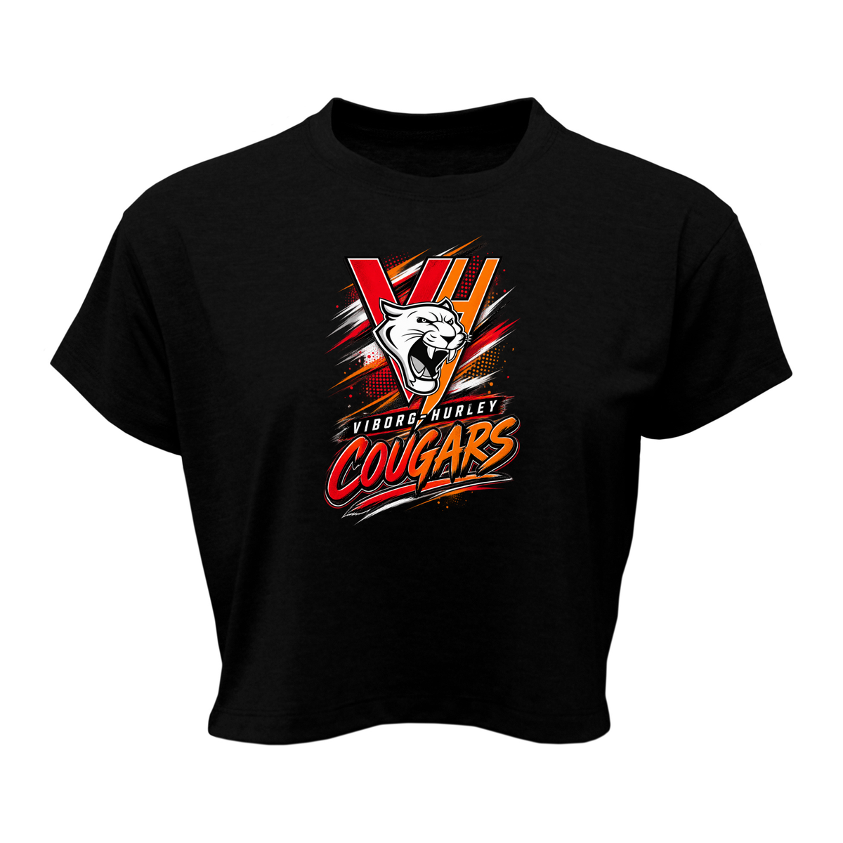 VH Booster Club Graphic Women Soft-Tek Blend Crop T-Shirt