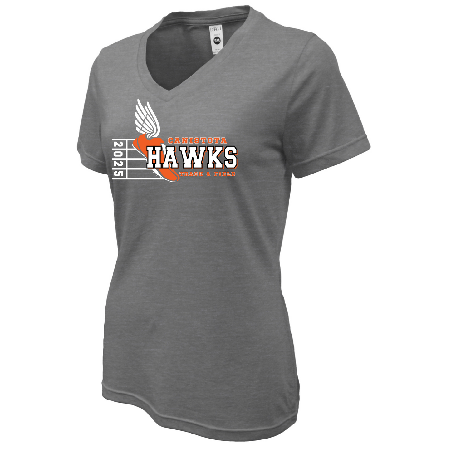 Canistota Track and Field Women Soft-Tek Blend V-neck T-Shirt