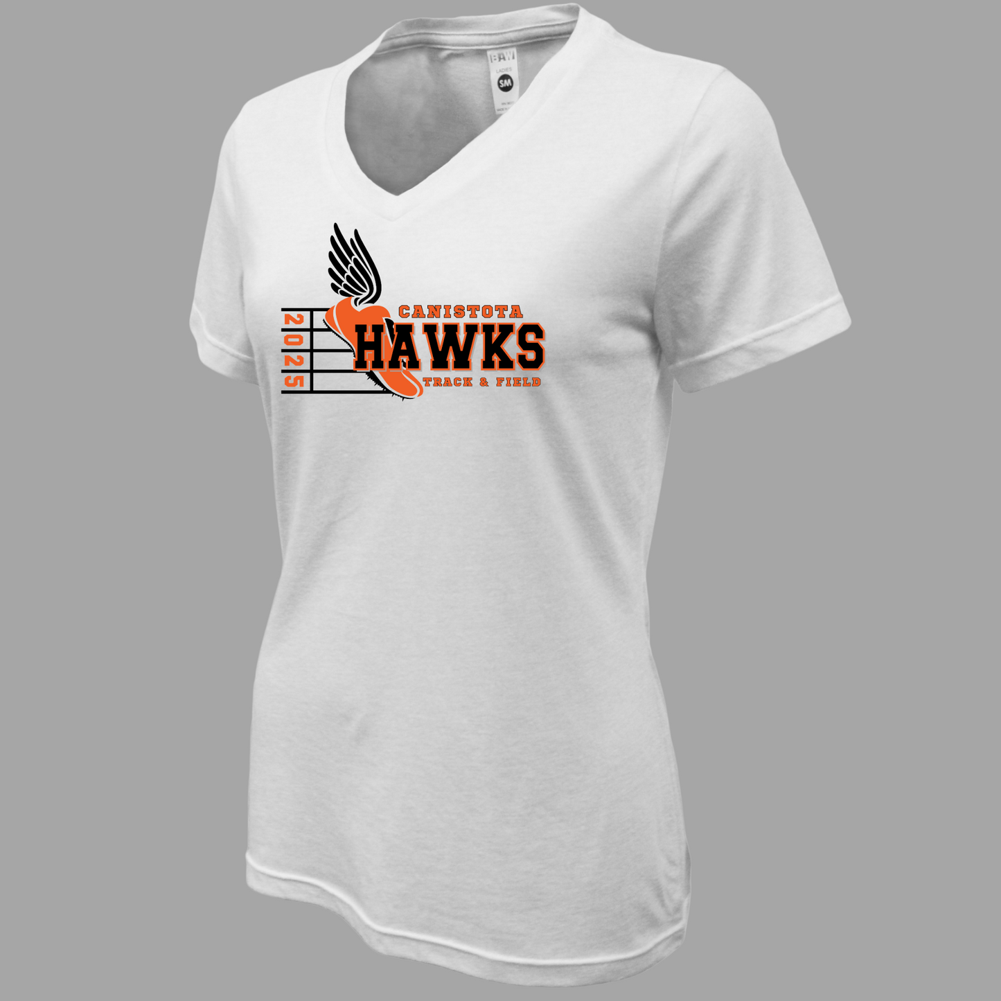 Canistota Track and Field Women Soft-Tek Blend V-neck T-Shirt
