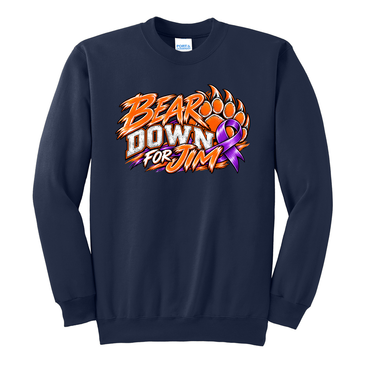 Bear Down for Jim Port & Co® Essential Fleece Crewneck Sweatshirt