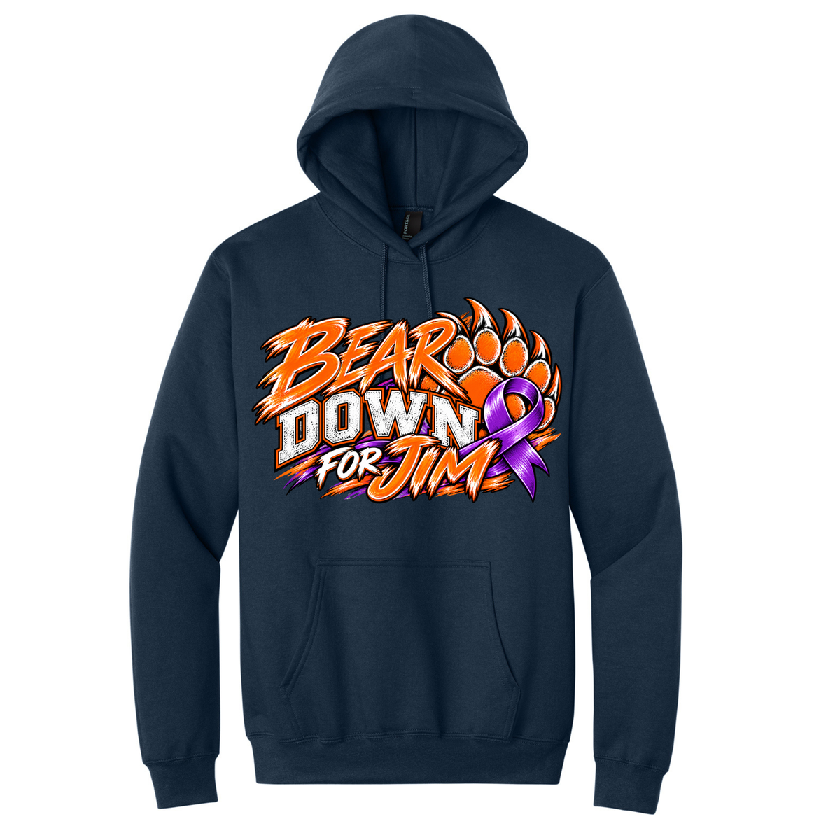 Bear Down for Jim Port & Co® Essential Fleece Pullover Hooded Sweatshirt