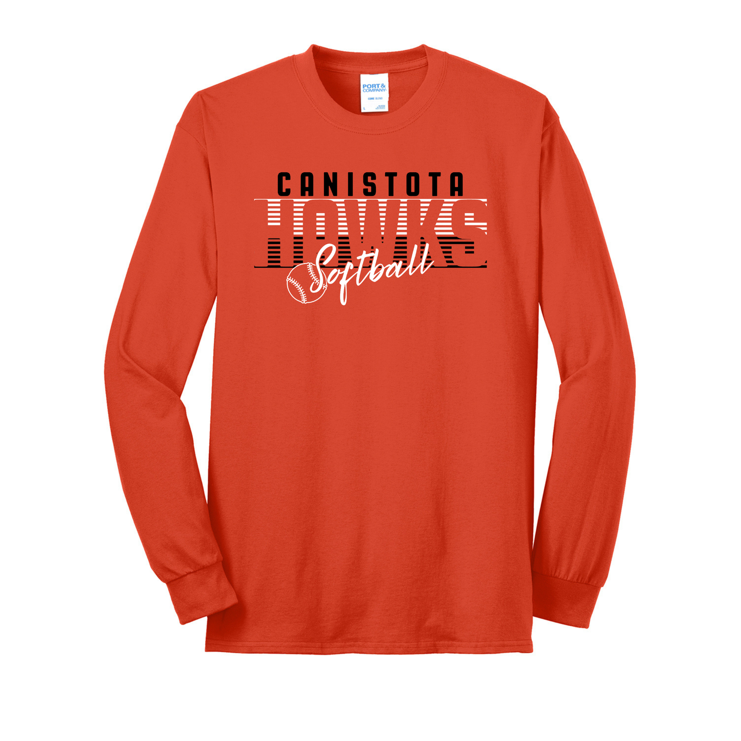 Canistota Softball Port & Company® Tall Long Sleeve Core Blend Tee