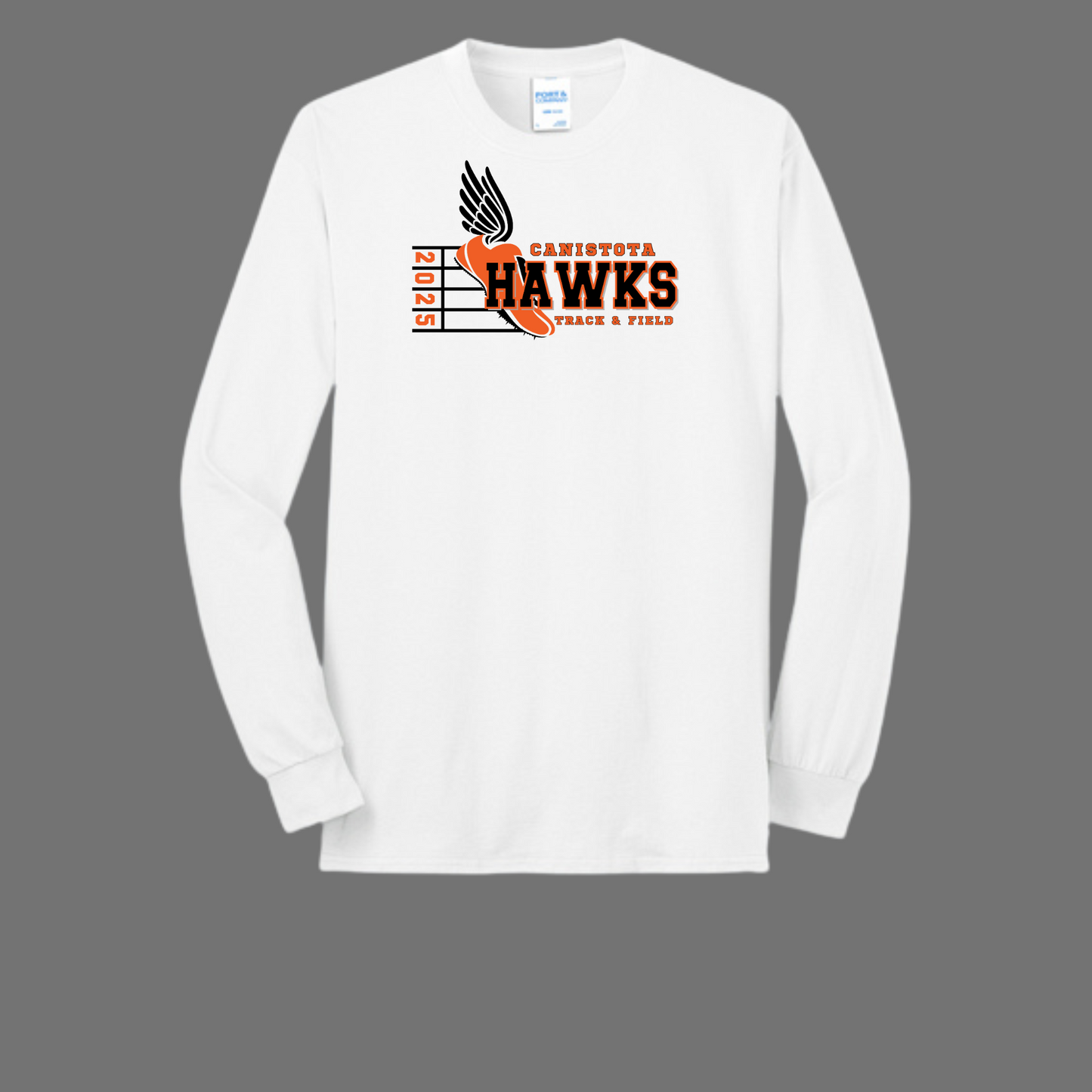 Canistota Track and Field Port & Company® Tall Long Sleeve Core Blend Tee
