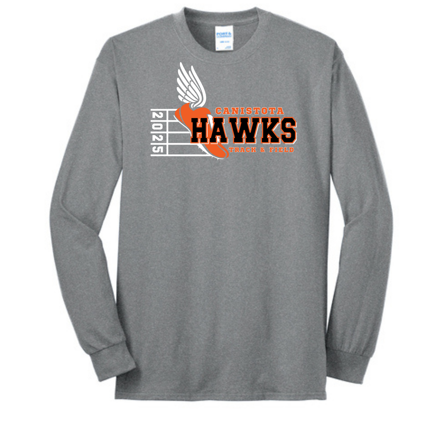 Canistota Track and Field Port & Company® Tall Long Sleeve Core Blend Tee