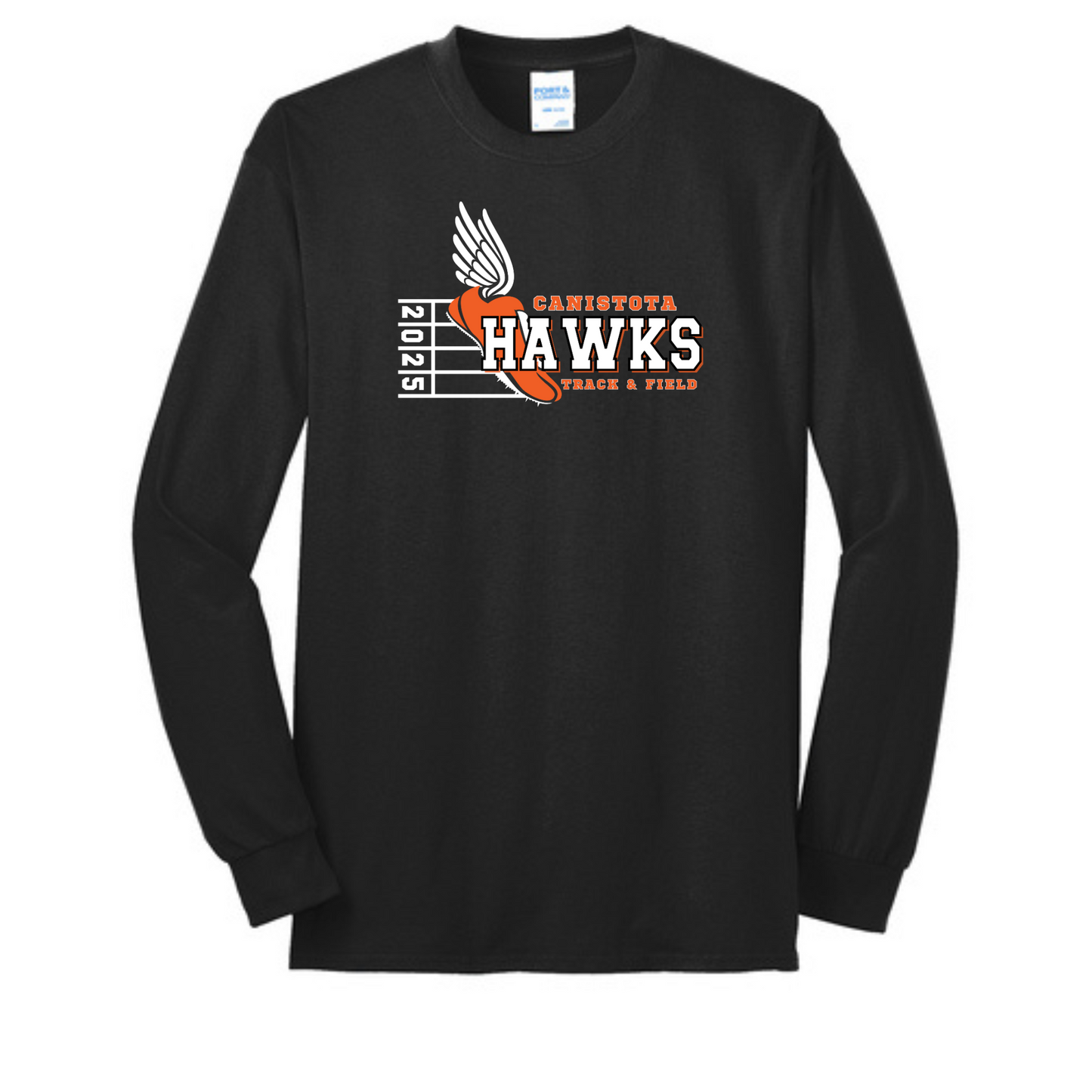 Canistota Track and Field Port & Company® Tall Long Sleeve Core Blend Tee
