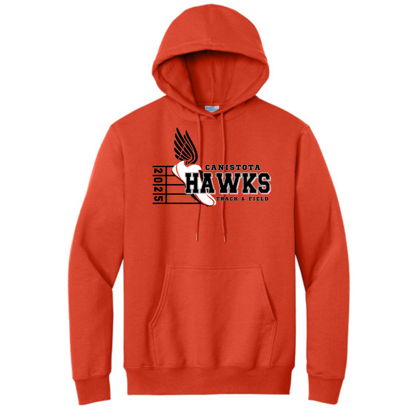 Canistota Track and Field Port & Company® Tall Essential Fleece Pullover Hooded Sweatshirt
