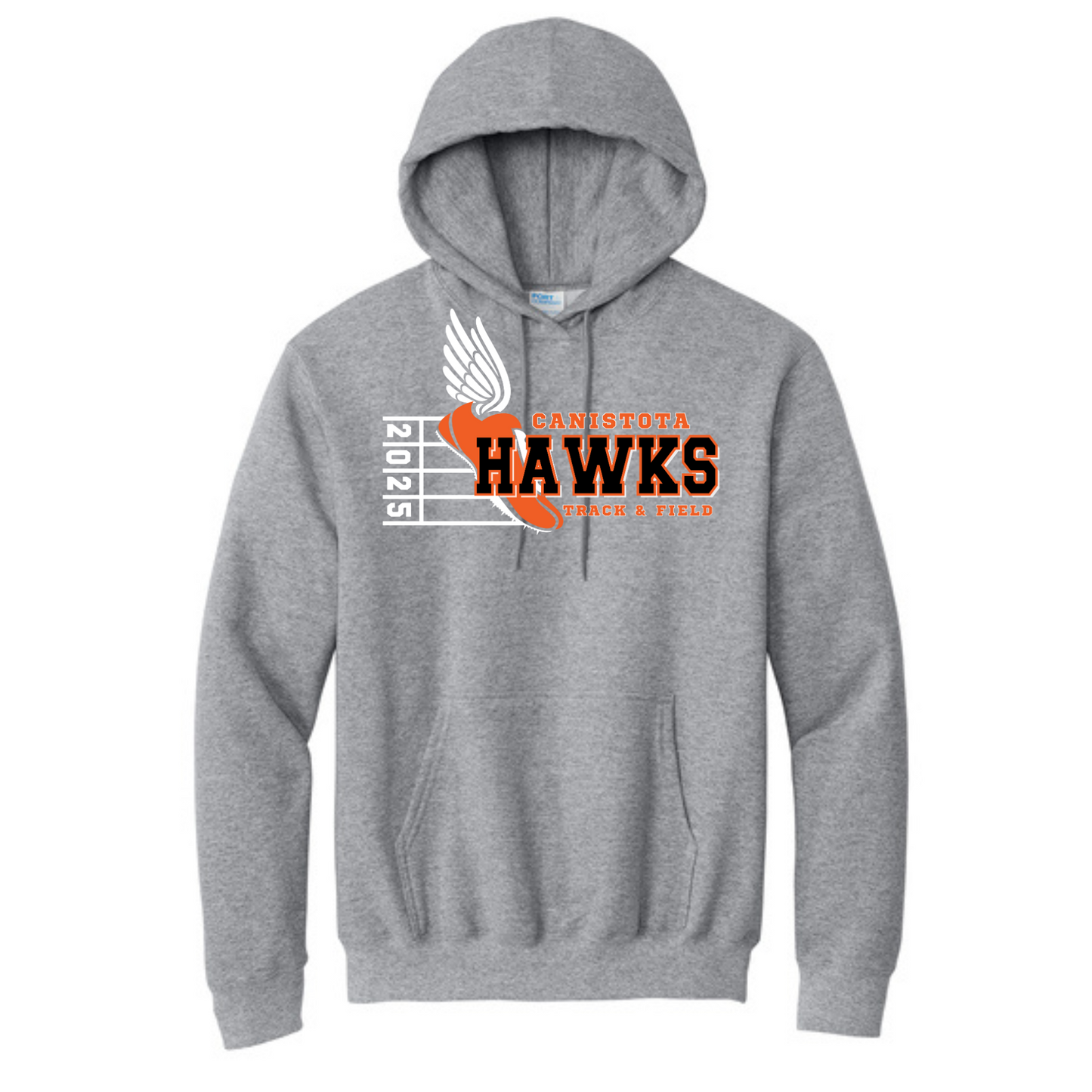 Canistota Track and Field Port & Company® Tall Essential Fleece Pullover Hooded Sweatshirt