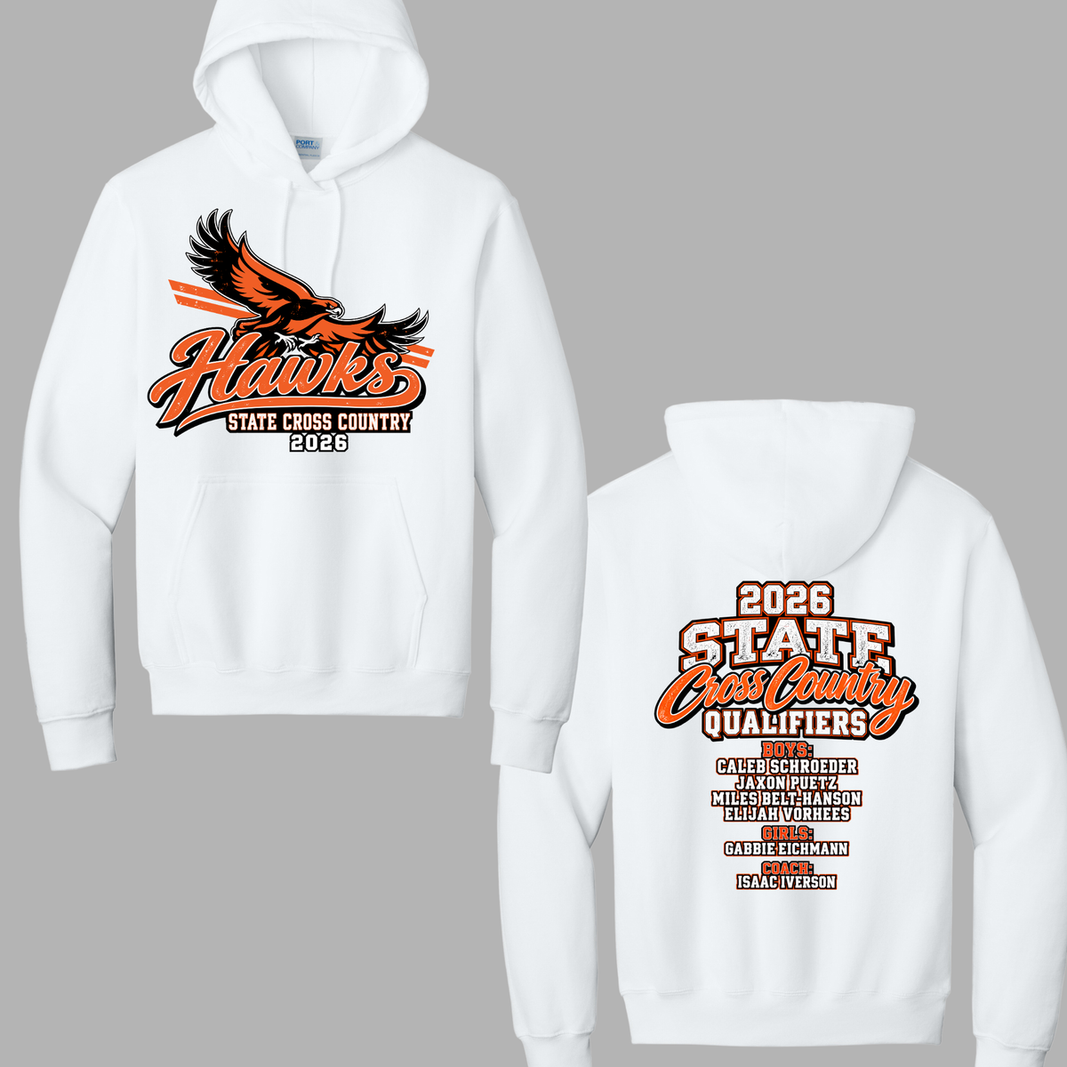 Canistota State XC Port & Co® Essential Fleece Pullover Hooded Sweatshirt