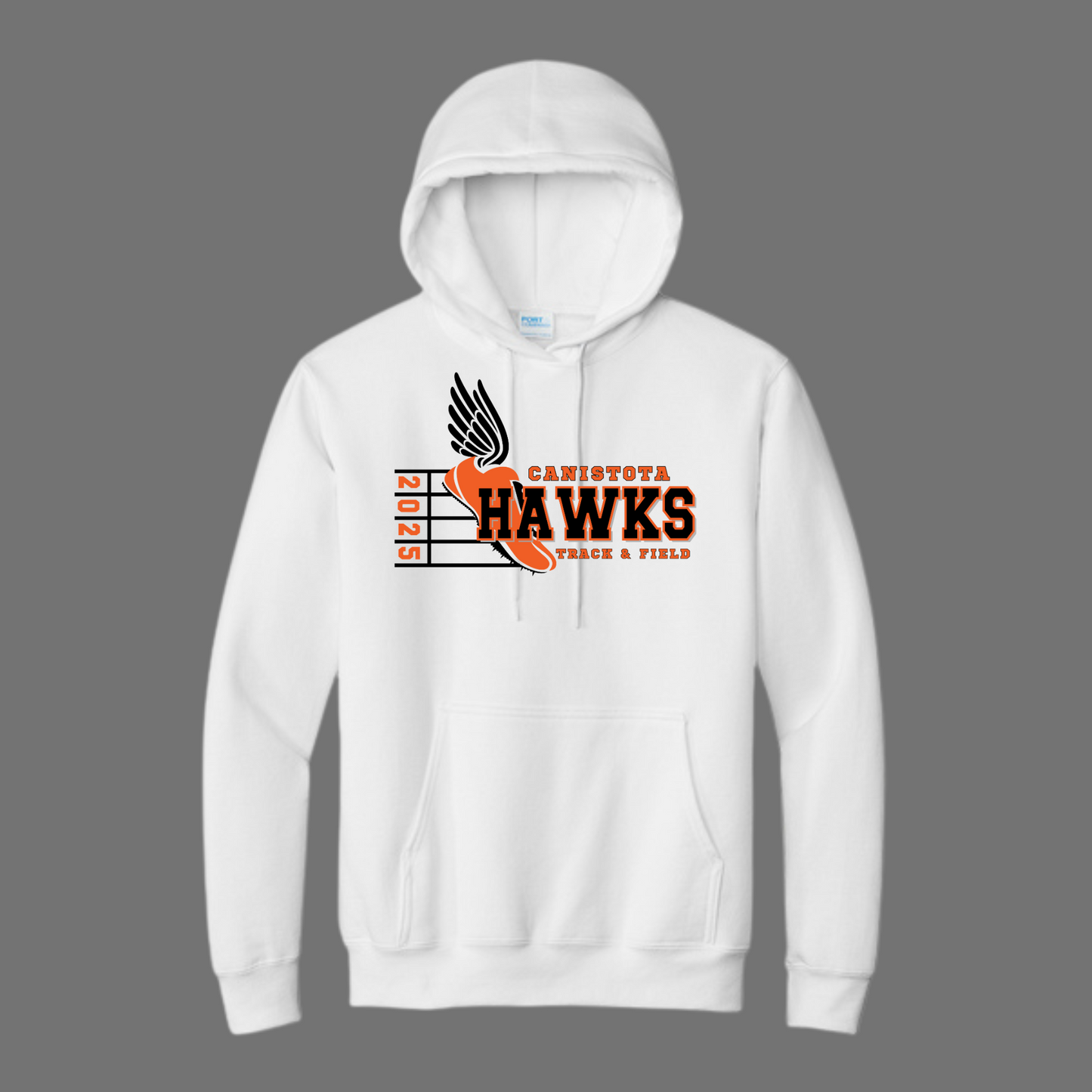Canistota Track and Field Port & Company® Tall Essential Fleece Pullover Hooded Sweatshirt
