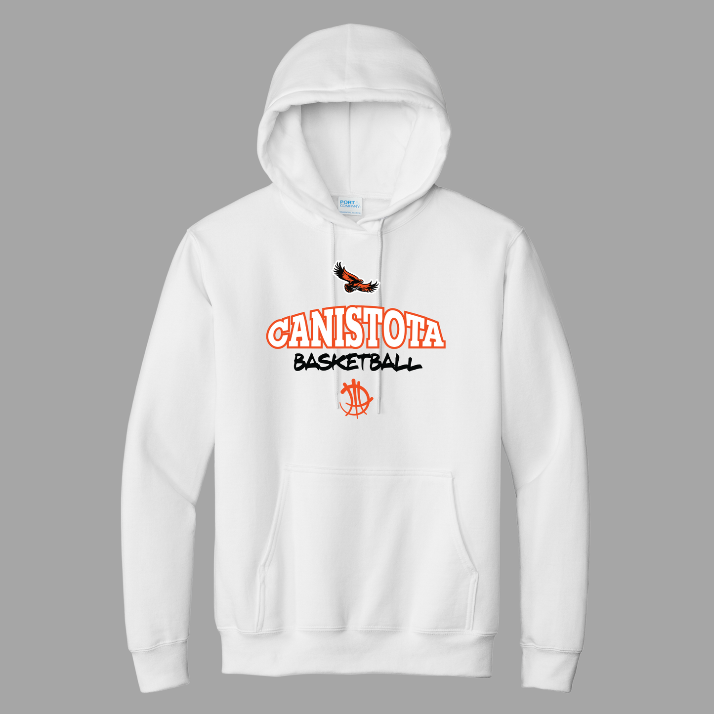 Canistota Basketball Port & Company® Tall Essential Fleece Pullover Hooded Sweatshirt