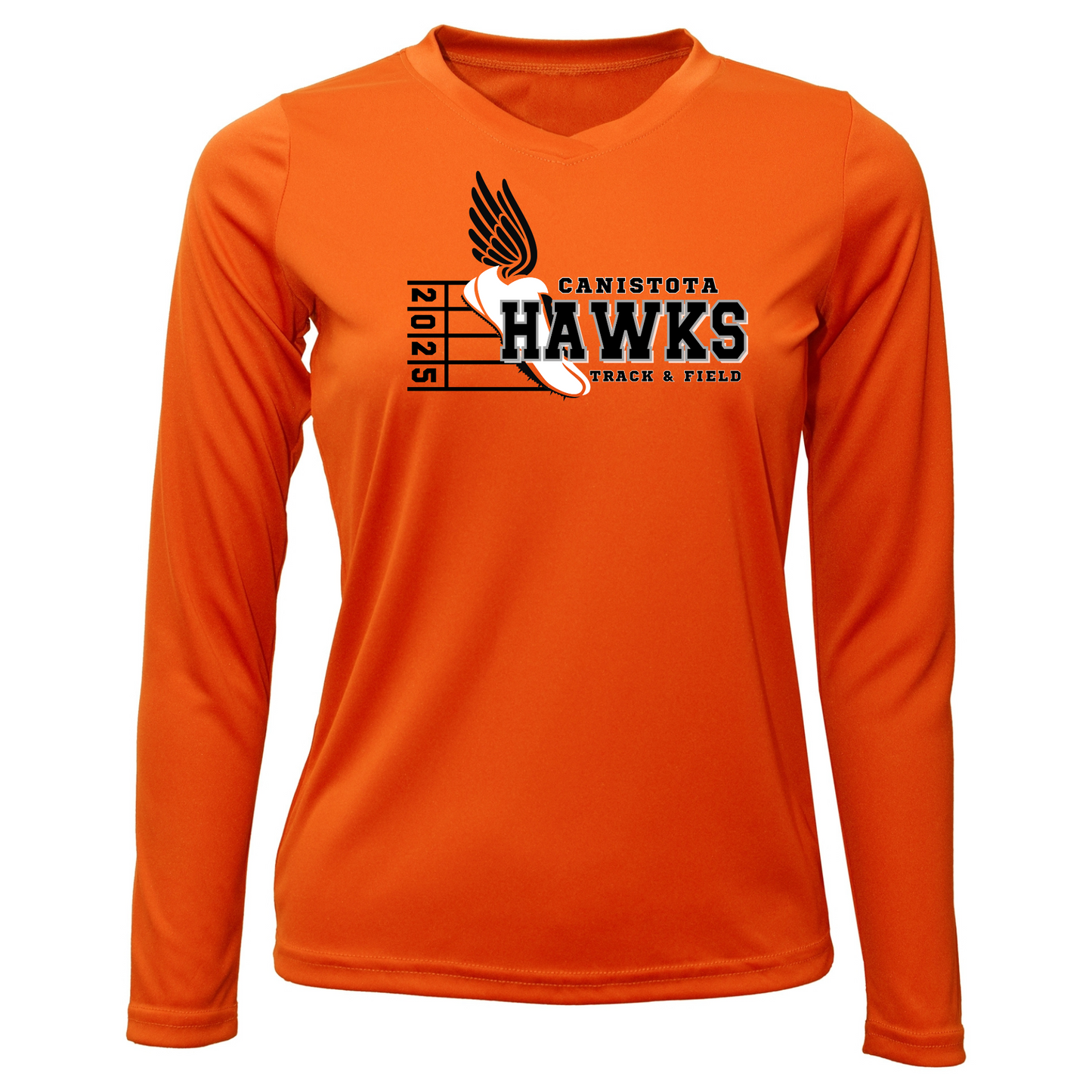 Canistota Track and Field Women Xtreme-Tek Long Sleeve V-Neck Shirt