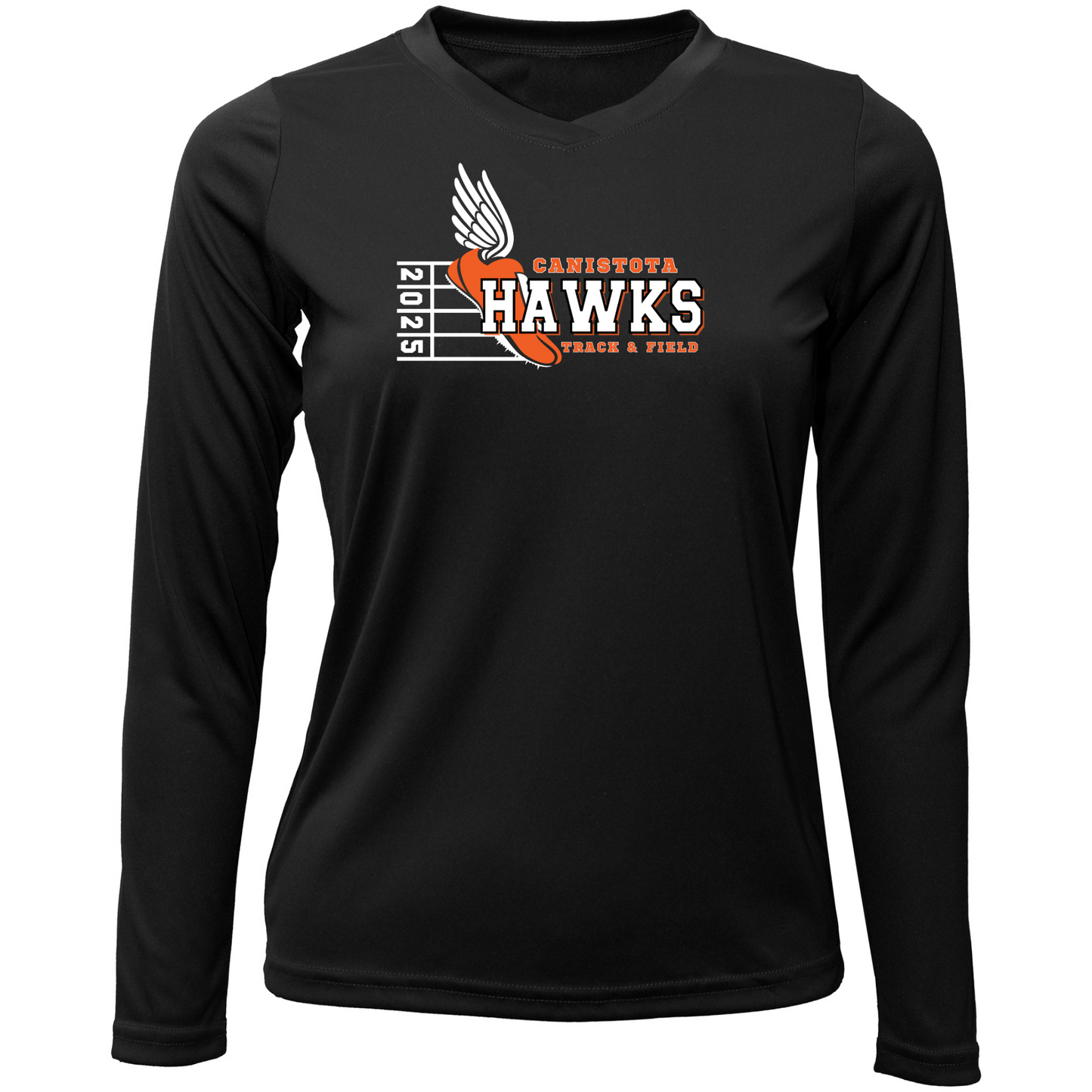Canistota Track and Field Women Xtreme-Tek Long Sleeve V-Neck Shirt