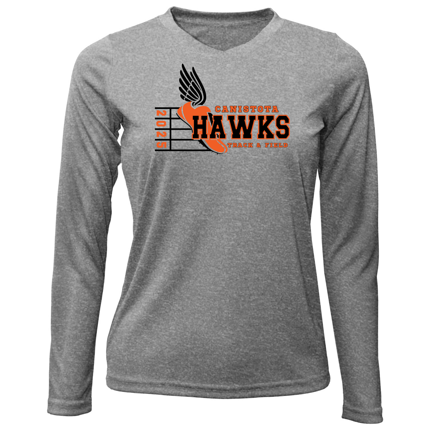 Canistota Track and Field Women Xtreme-Tek Long Sleeve V-Neck Shirt