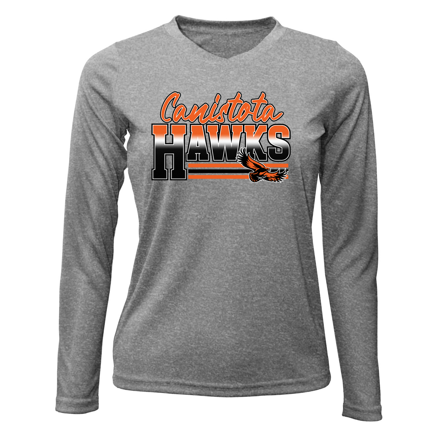 Canistota Booster Club Women Xtreme-Tek Long Sleeve V-Neck Shirt