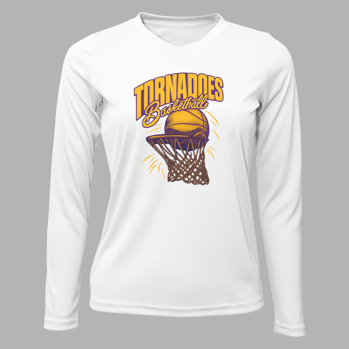 Centerville Girls Basketball Women Xtreme-Tek Long Sleeve V-Neck Shirt