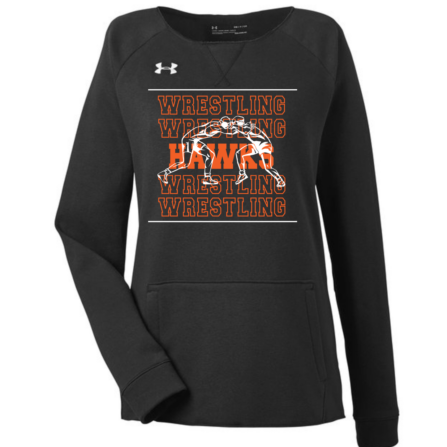 Canistota Hawks Wrestling Under Armour Ladies' Hustle Fleece Crewneck Sweatshirt