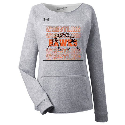 Canistota Hawks Wrestling Under Armour Ladies' Hustle Fleece Crewneck Sweatshirt