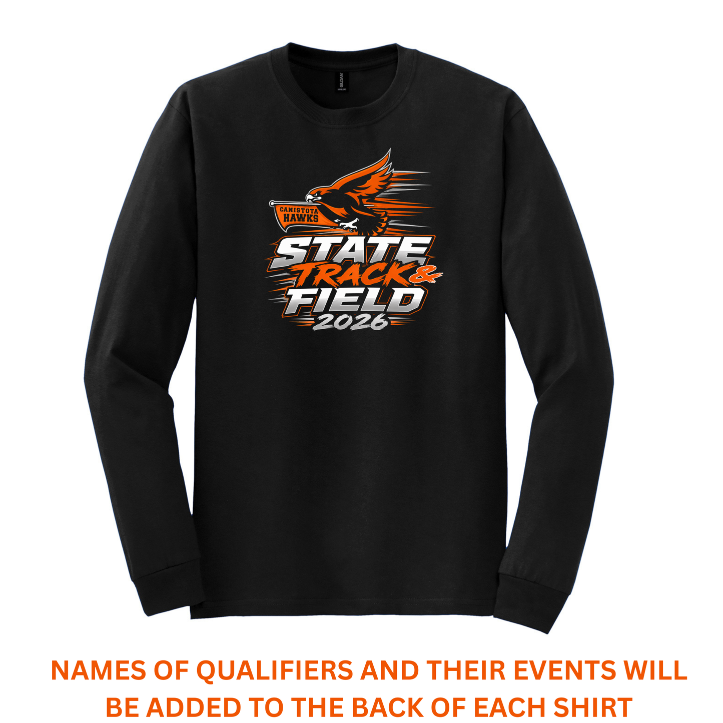 Canistota Hawks State Track & Field Gildan® - DryBlend® 50 Cotton/50 Poly Long Sleeve T-Shirt