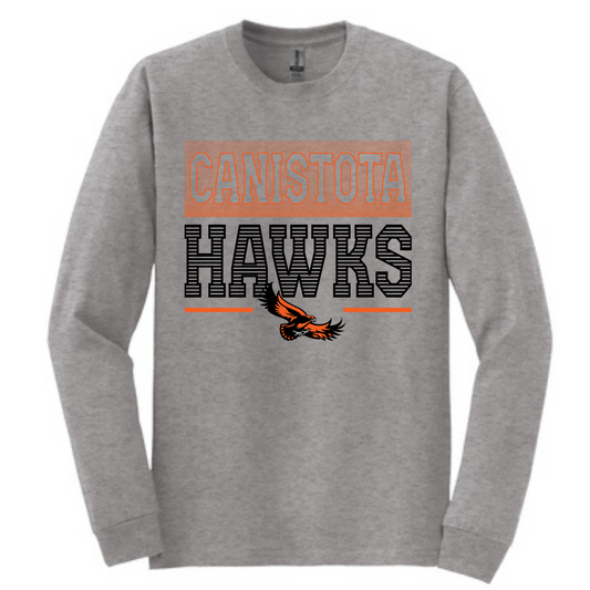 Canistota Hawks Gildan® Youth Heavy Cotton™ 100% Cotton Long Sleeve T-Shirt