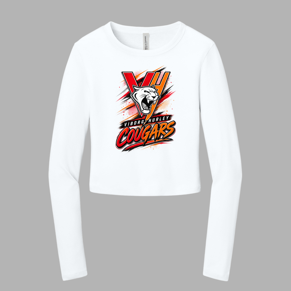 VH Booster Club Graphic BELLA+CANVAS® Women’s Micro Rib Long Sleeve Baby Tee