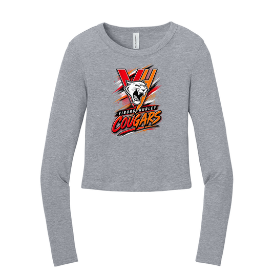 VH Booster Club Graphic BELLA+CANVAS® Women’s Micro Rib Long Sleeve Baby Tee