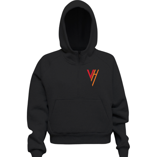 VH Booster Club Women 1/2 Zip Crop Fleece Top