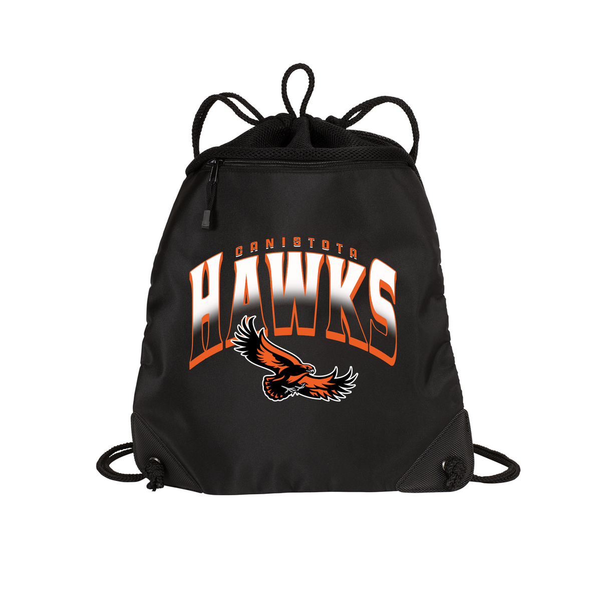 Canistota Booster Club Port Authority® Cinch Pack with Mesh Trim