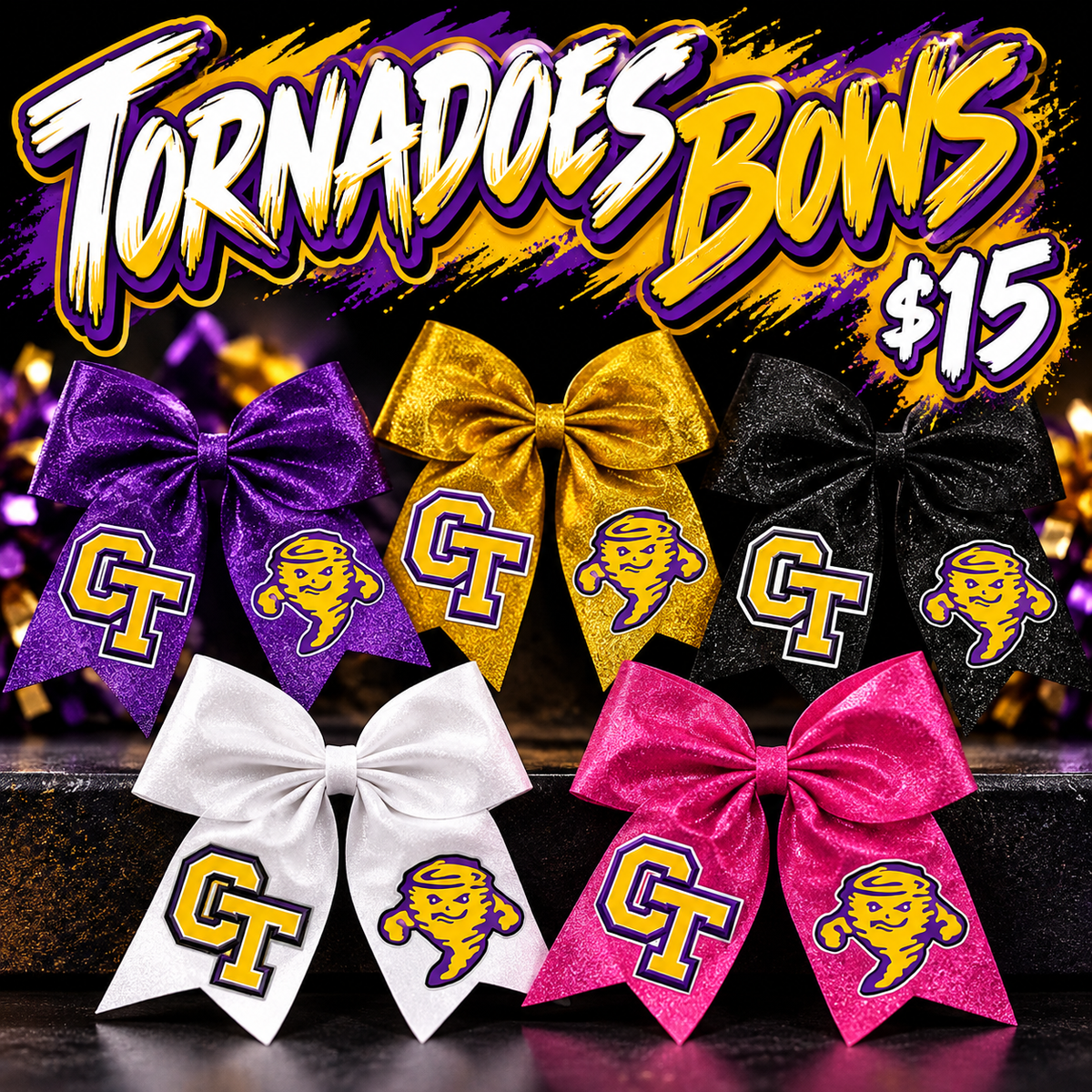 Centerville Tornadoes Cheer Bows