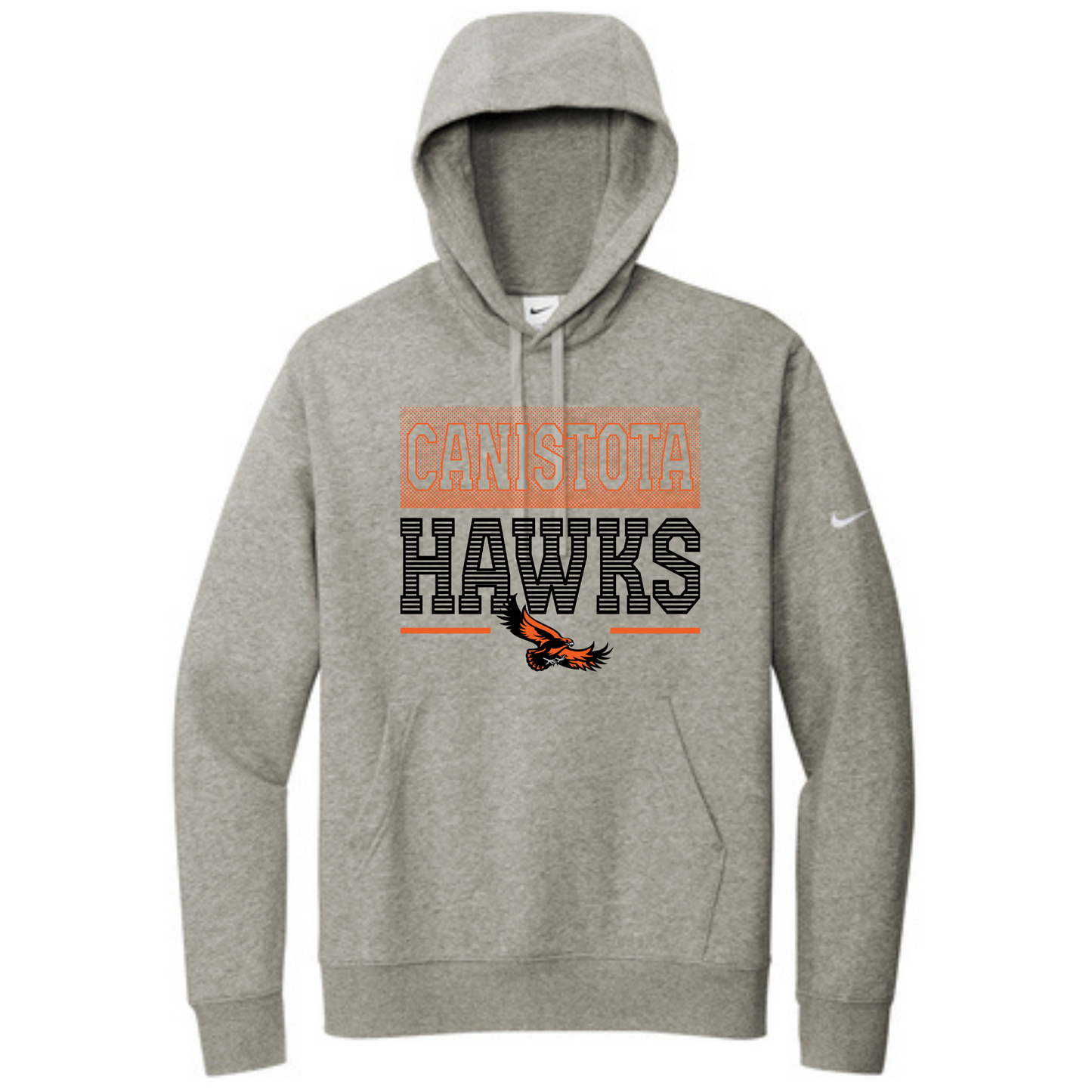 Canistota Hawks Nike Club Fleece Sleeve Swoosh Pullover Hoodie