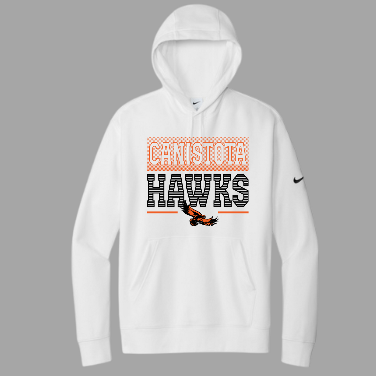 Canistota Hawks Nike Club Fleece Sleeve Swoosh Pullover Hoodie