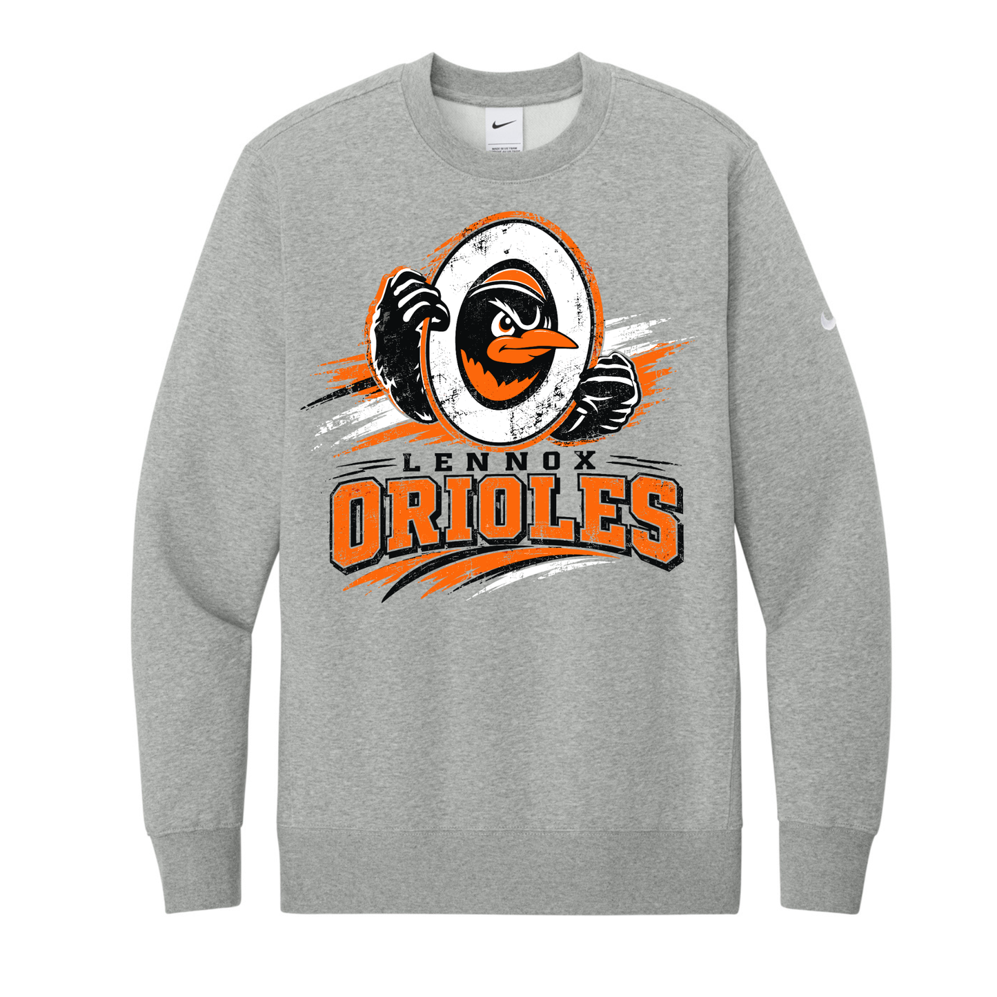 Lennox Booster Club Nike Club Fleece Sleeve Swoosh Crew