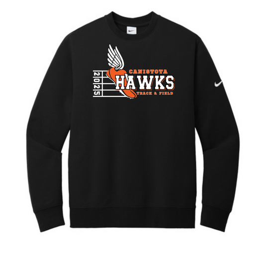 Canistota Track and Field Nike Club Fleece Sleeve Swoosh Crew