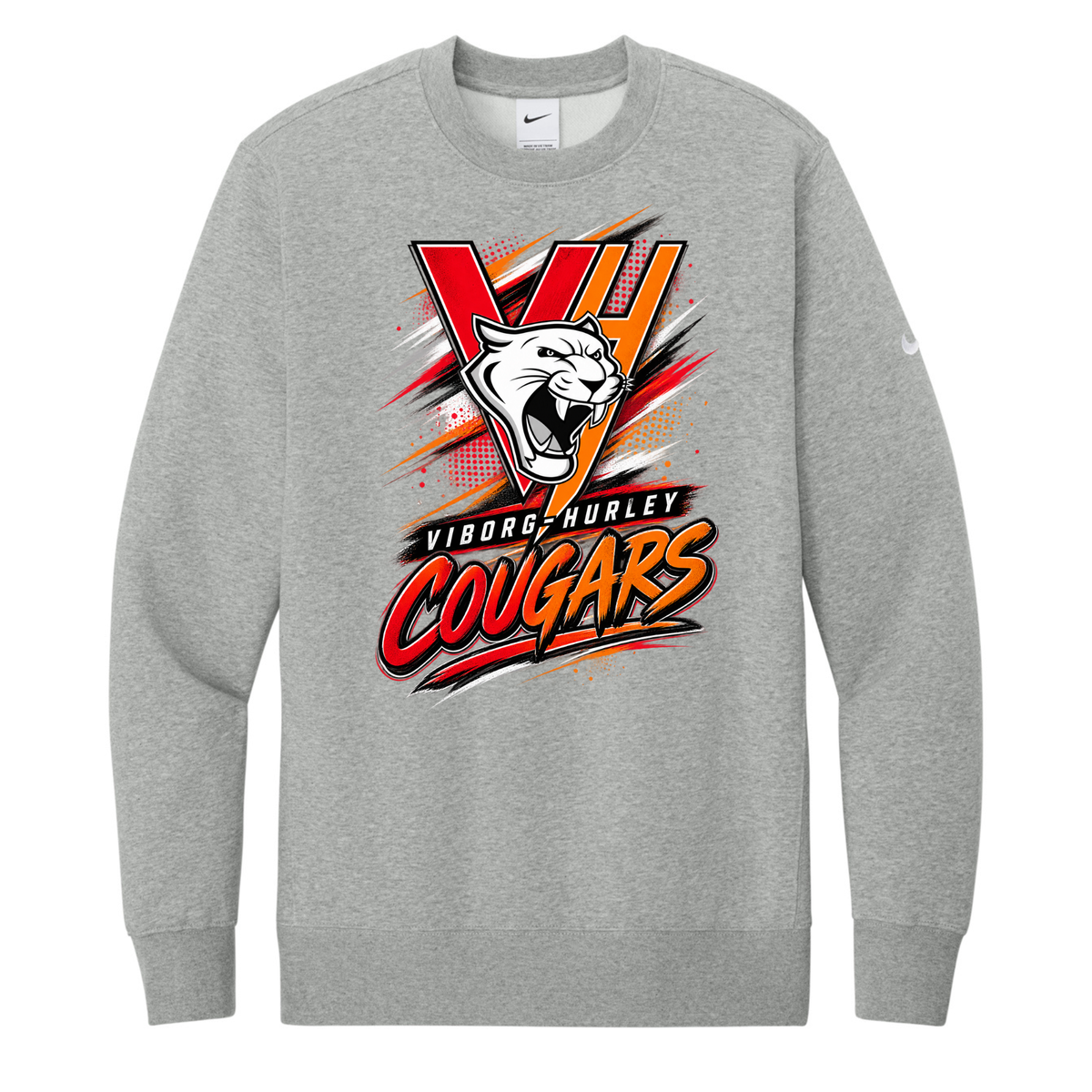VH Booster Club Graphic Nike Club Fleece Sleeve Swoosh Crew