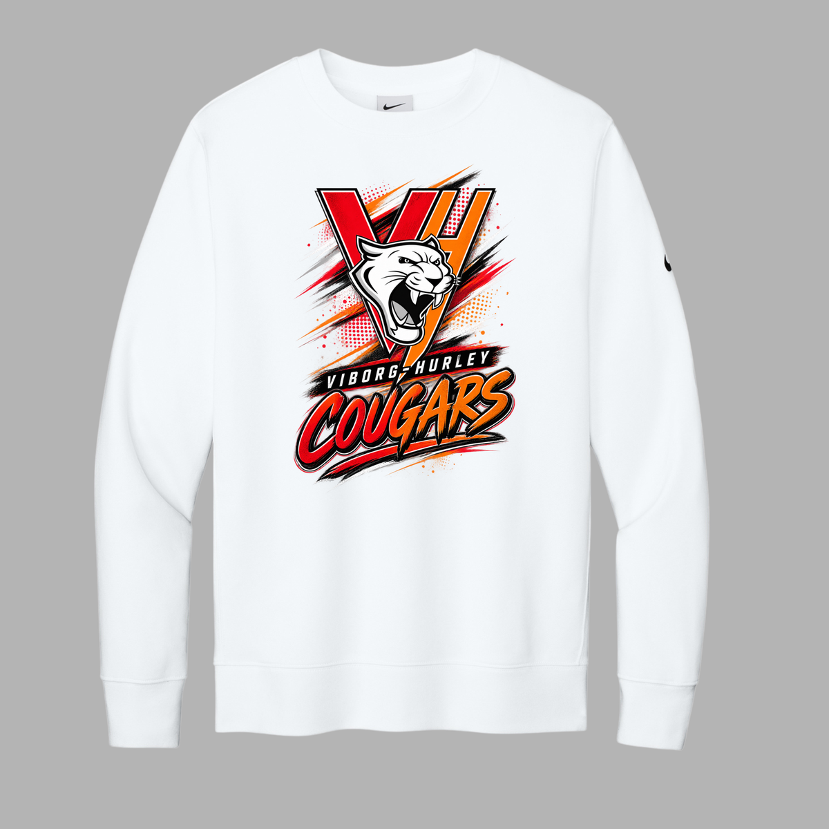 VH Booster Club Graphic Nike Club Fleece Sleeve Swoosh Crew