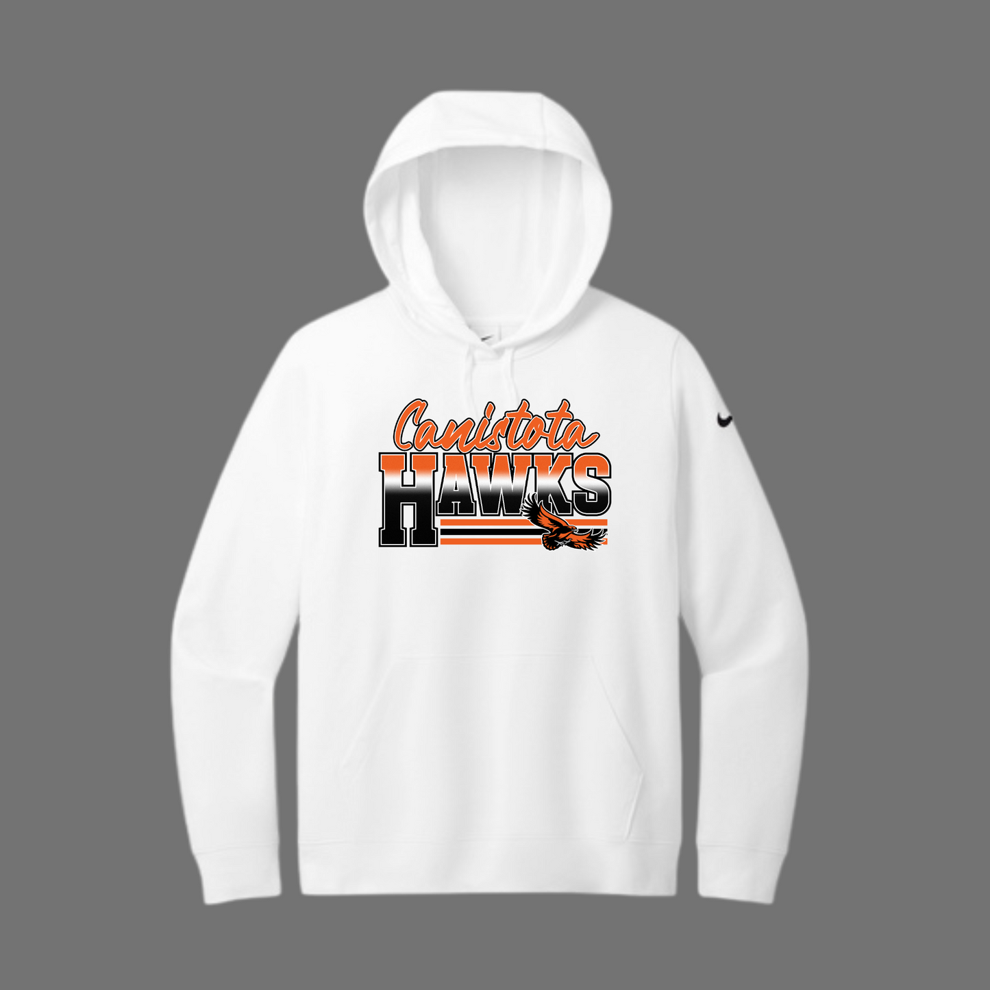 Canistota Booster Club Nike Women's Club Fleece Sleeve Swoosh Pullover Hoodie