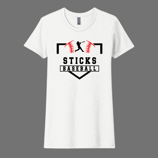 Sticks Baseball Next Level Apparel® Women’s CVC Tee