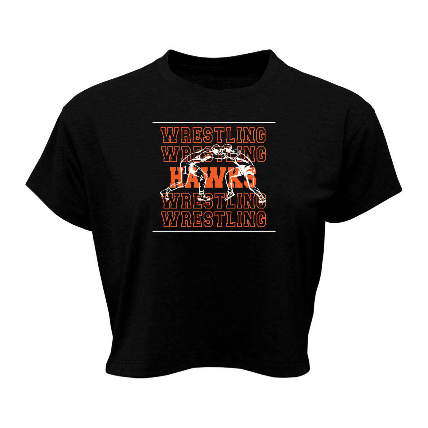 Canistota Hawks Wrestling Women Soft-Tek Blend Crop T-Shirt