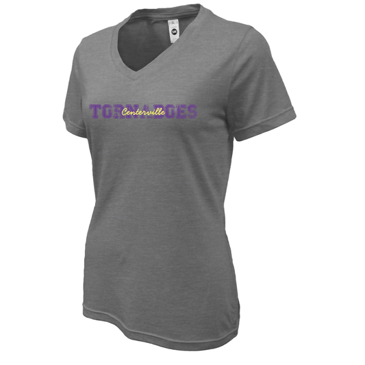 Centerville Booster Club Women Soft-Tek Blend V-neck T-Shirt